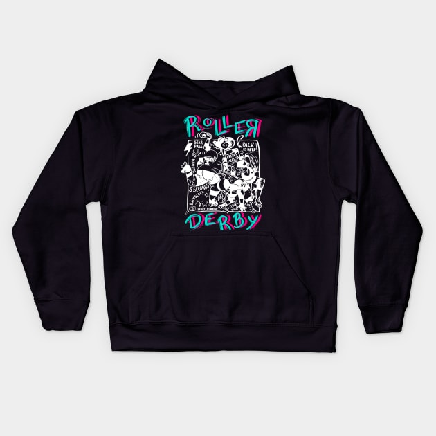 Roller Derby Chaos Kids Hoodie by TheTeenosaur